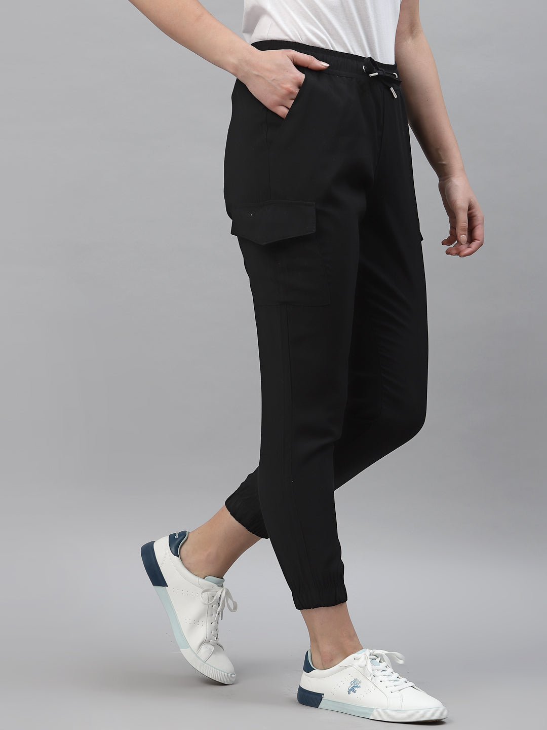 Women's Black Solid Jogger