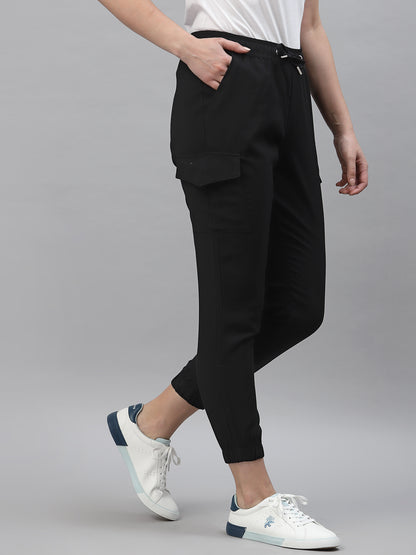Women's Black Solid Jogger
