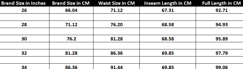 Size Chart
