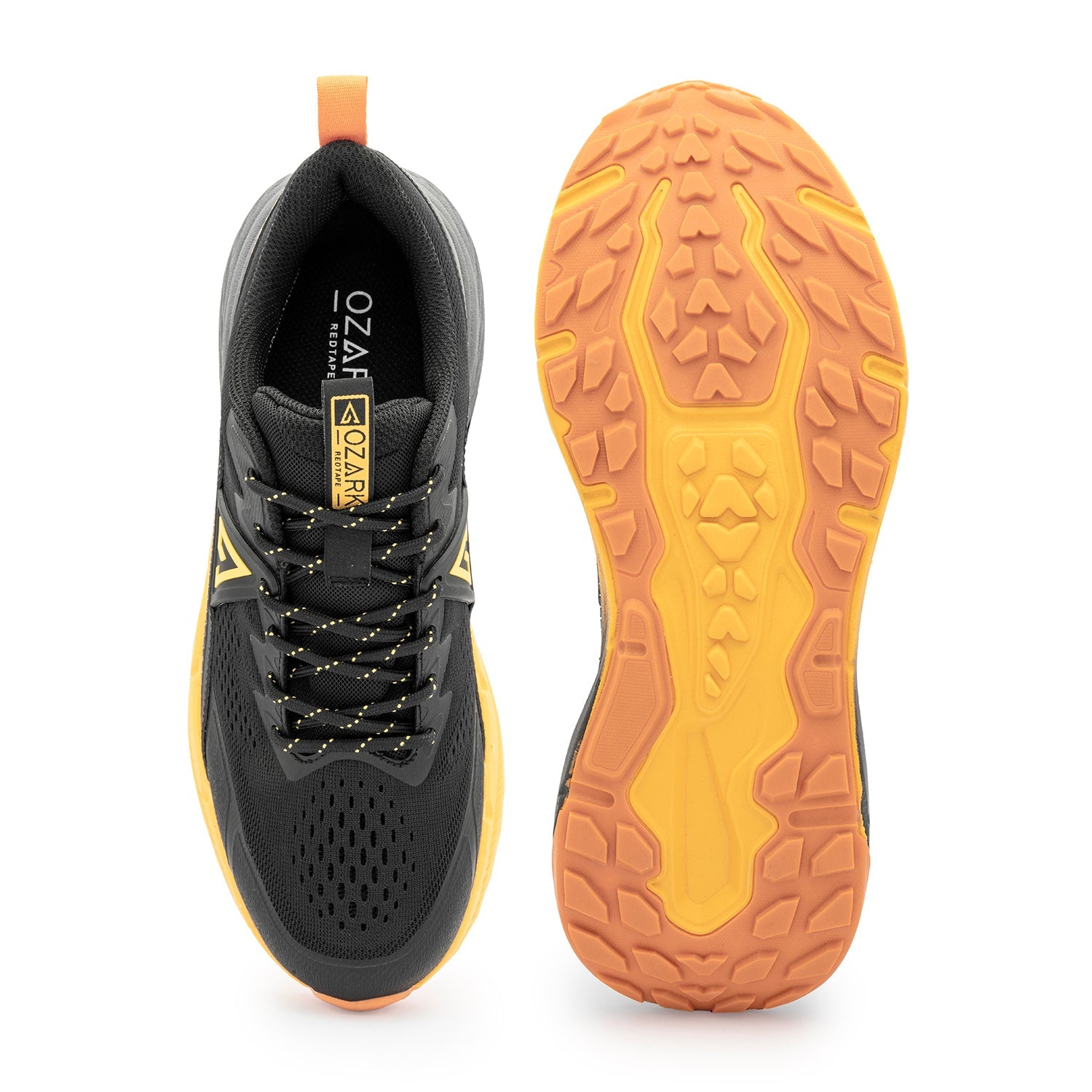 Ozark  Black & Yellow Trail Running Shoes for Men | Low-Cut Outdoor