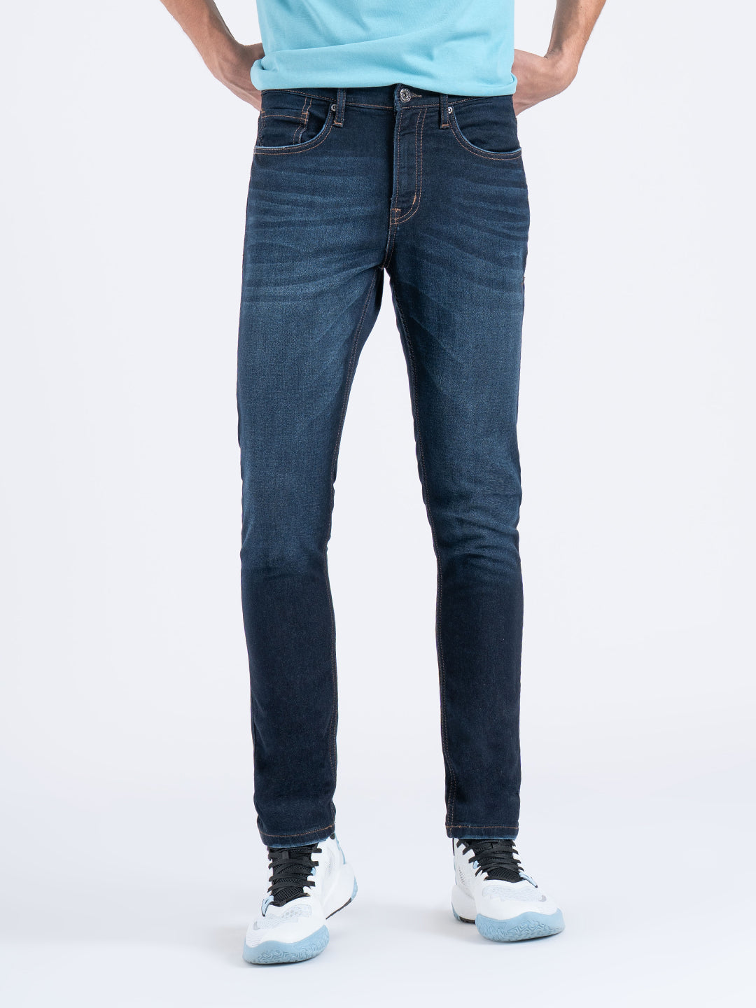 Men's Knitted Skinny Fit  Denim Jeans