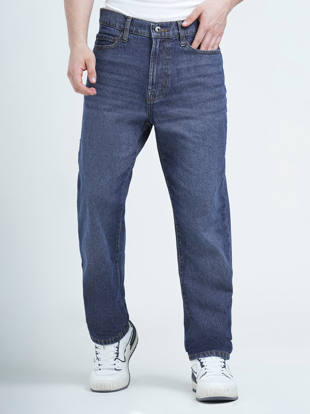 Straight Fit Dark Blue Jeans for Men | Everyday Classic Denim