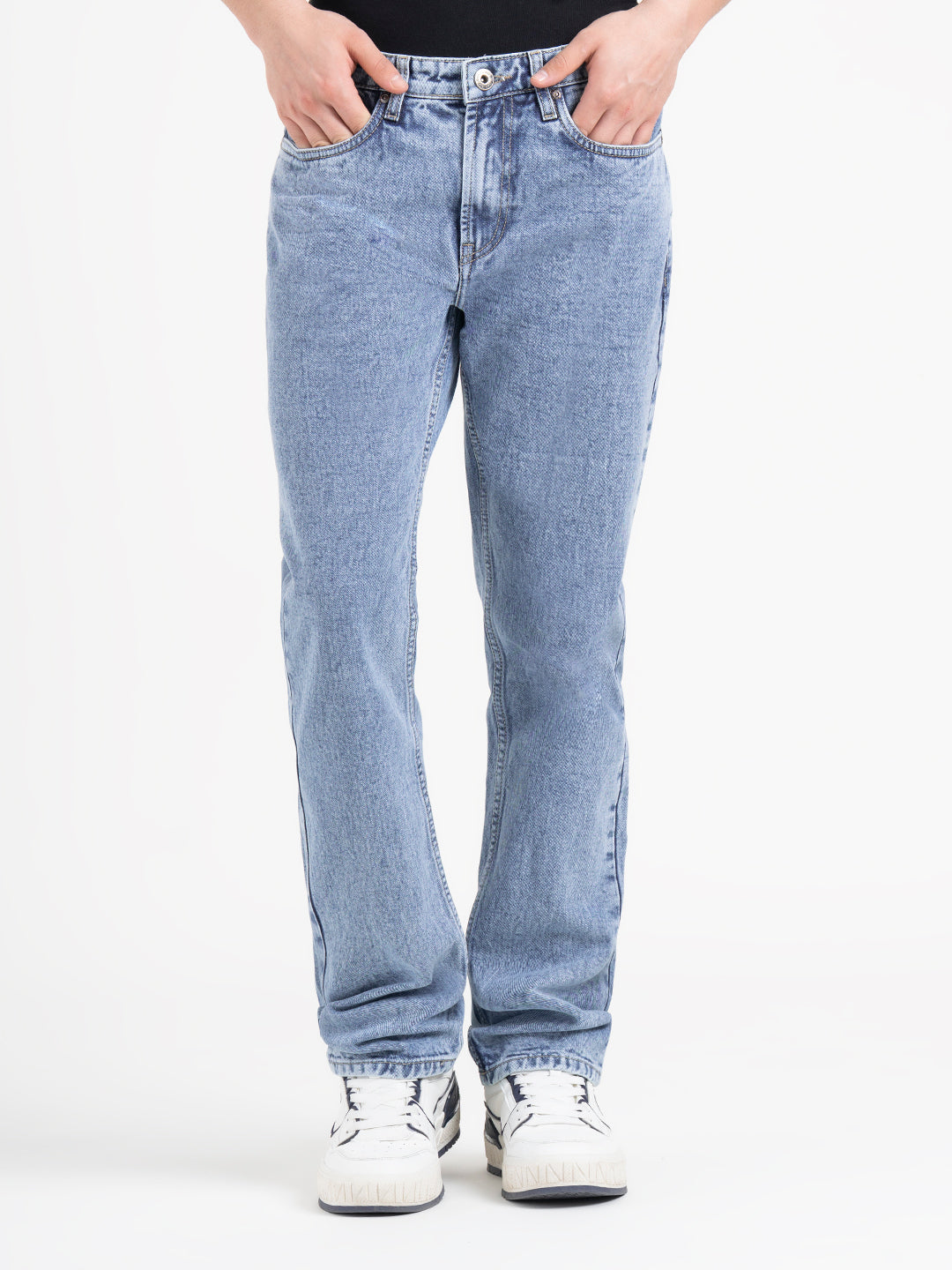 Straight Fit Light Blue Jeans for Men | Everyday Classic Denim