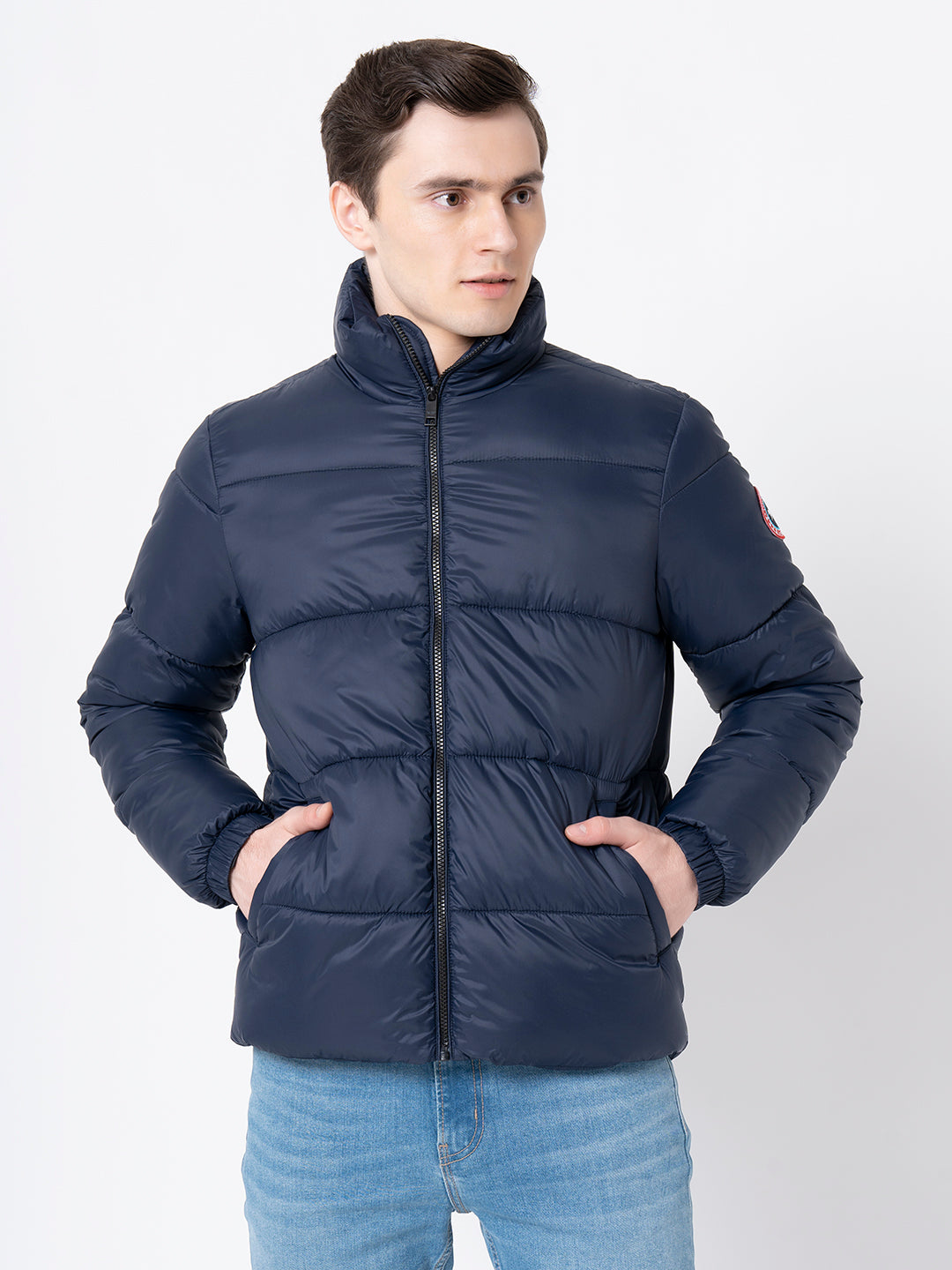 Men's Navy Solid Jacket – Redtape