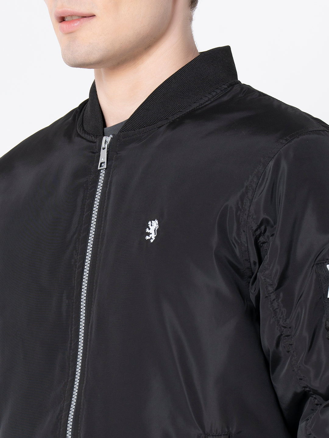 Men's Black Solid Jacket