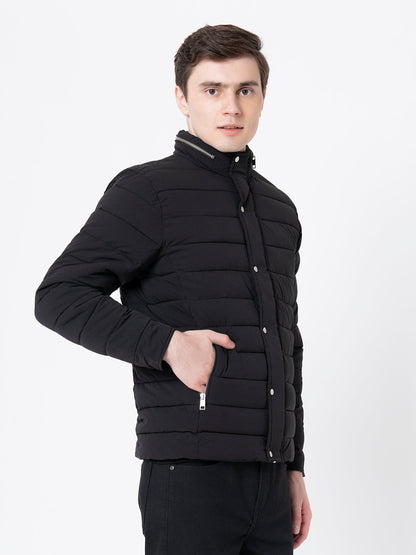 Men's Black  Solid Jacket