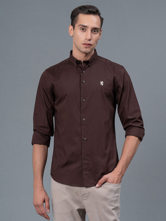 Solid Button Down Shirt for Men