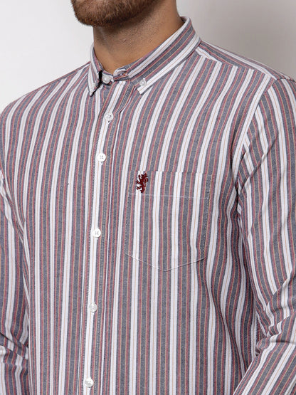 Regular Fit Striped Cotton Shirt for Men