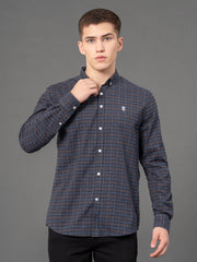Dark Grey Checked Shirt for Men
