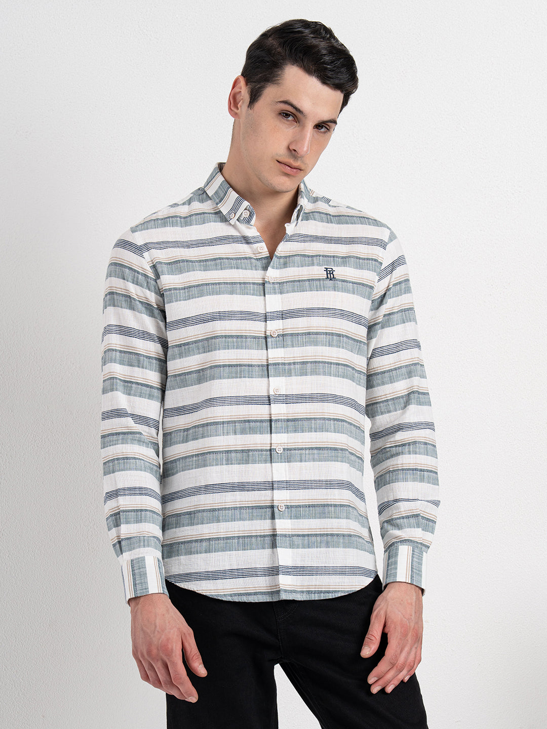 Button Down Striped Shirt for Men