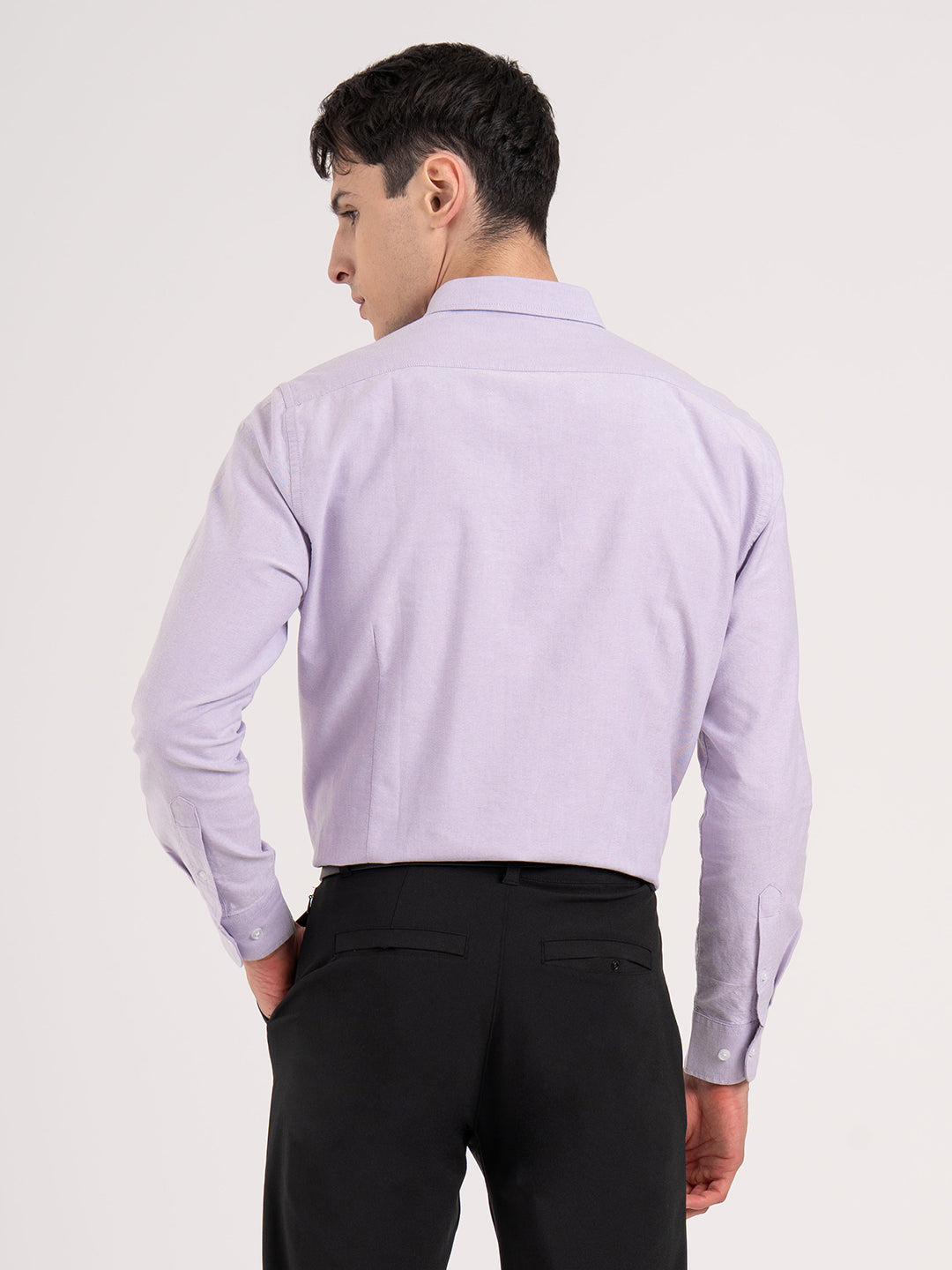 grey dress pants purple shirt Purple Shirt Grey Pants Outfit Men