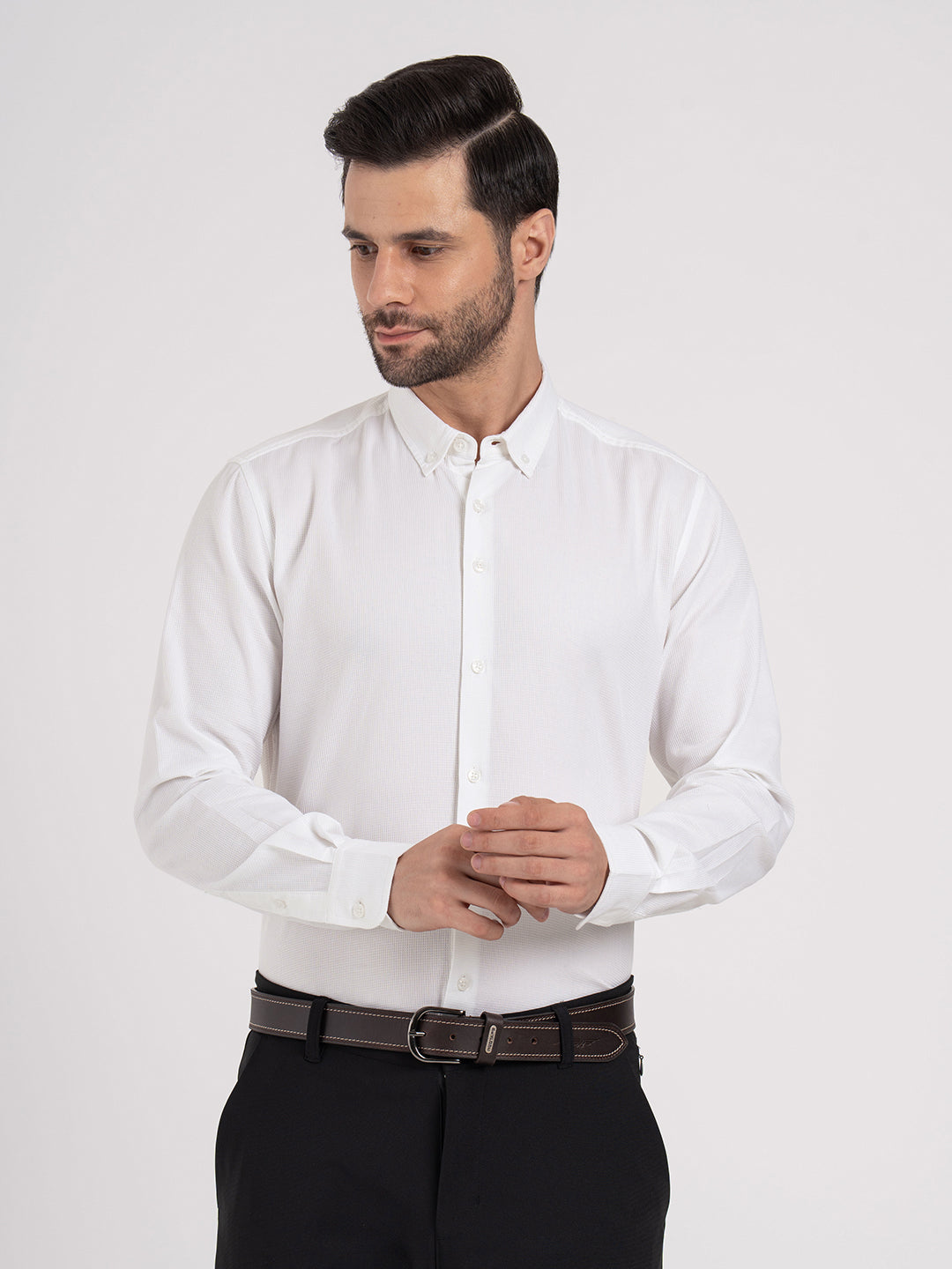 Mens Full Sleeve Dobby Shirt