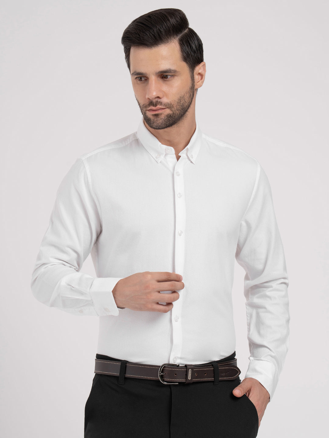 Mens Full Sleeve Dobby Shirt