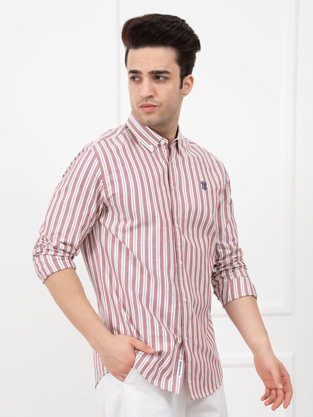 Mens Full Sleeve Oxford Stripe Shirt