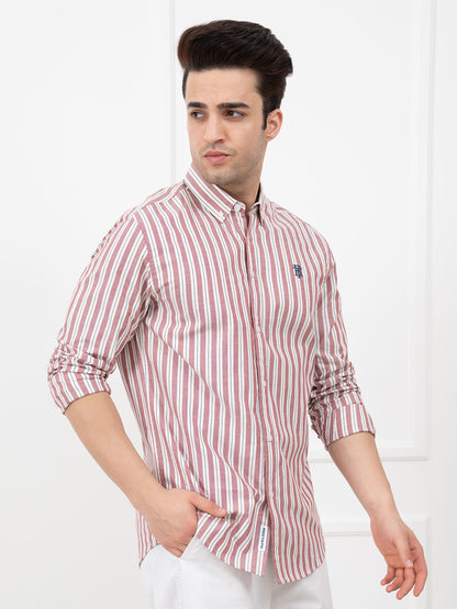 Mens Full Sleeve Oxford Stripe Shirt