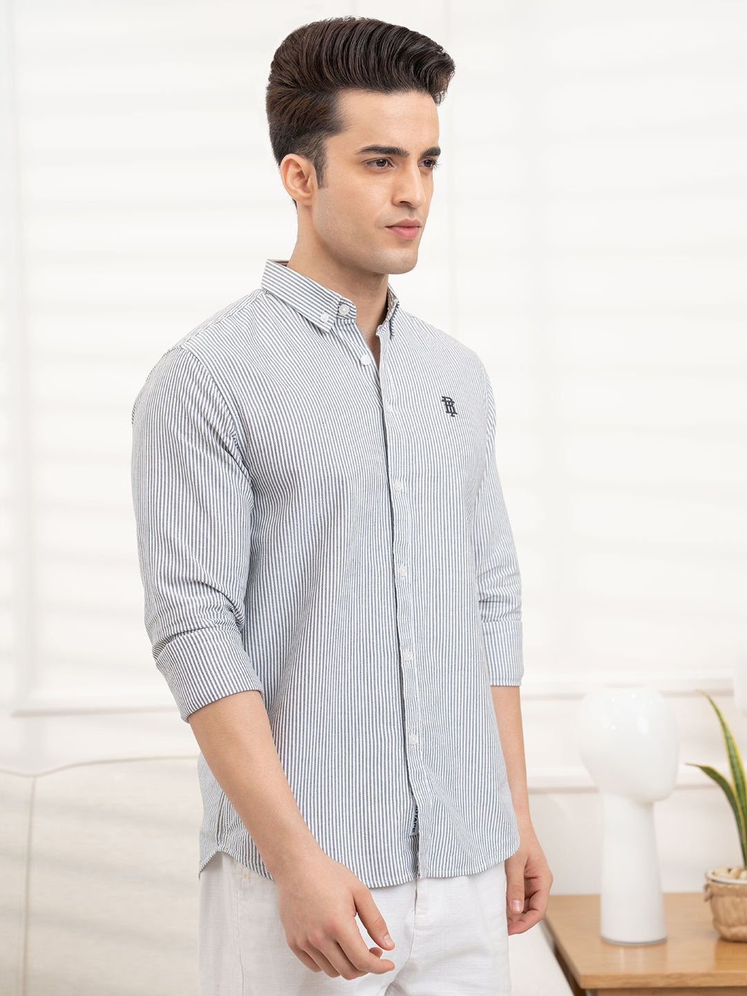 Mens Full Sleeve Stripe Shirt