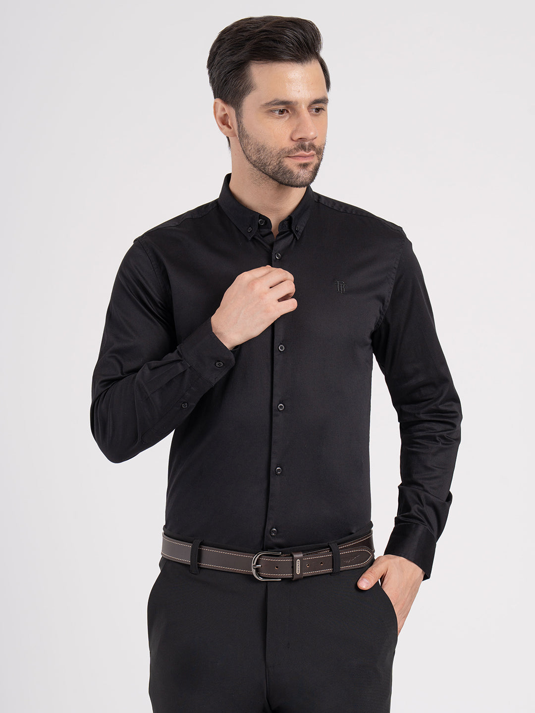 Mens Full Sleeve Solid Shirt