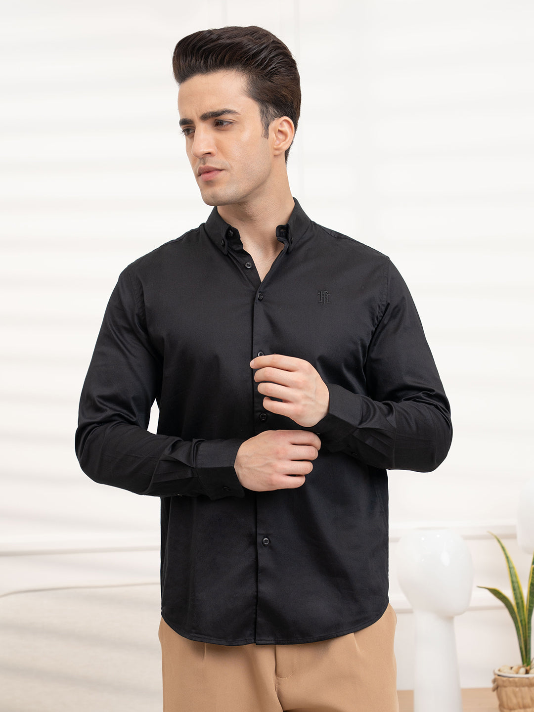 Mens Full Sleeve Solid Shirt