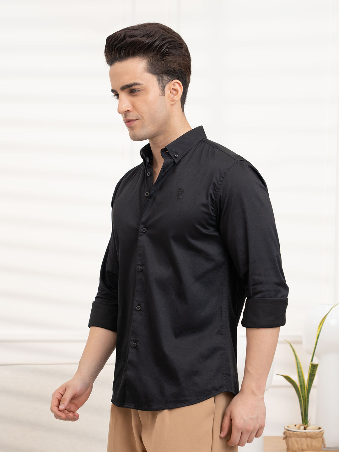 Mens Full Sleeve Solid Shirt