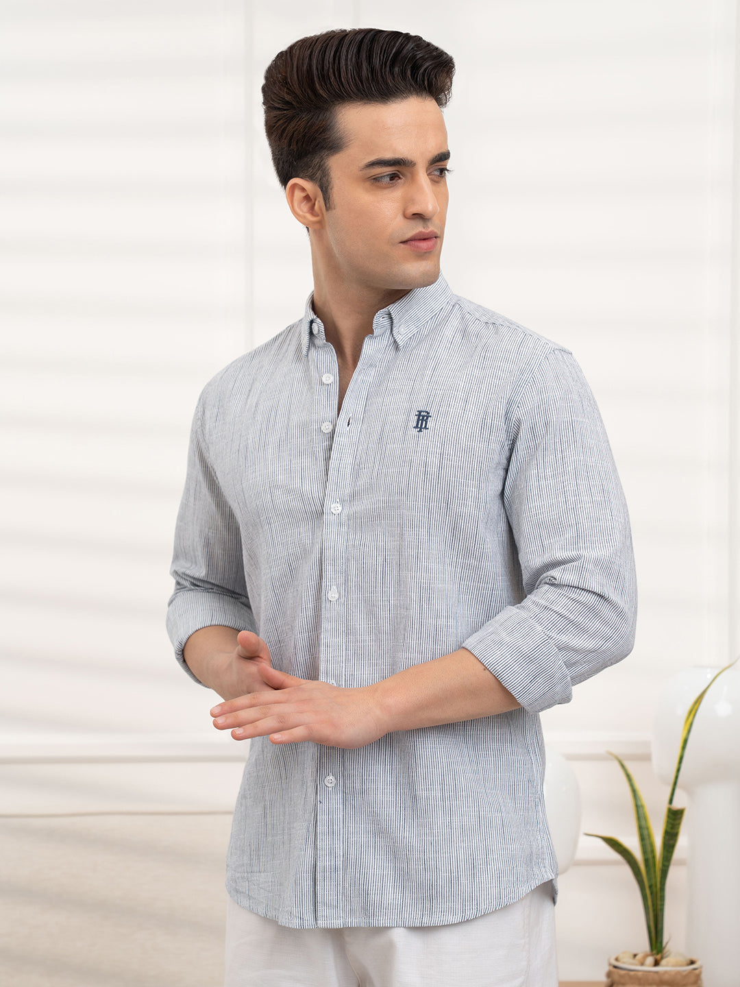 Mens Full Sleeve Stripe Shirt