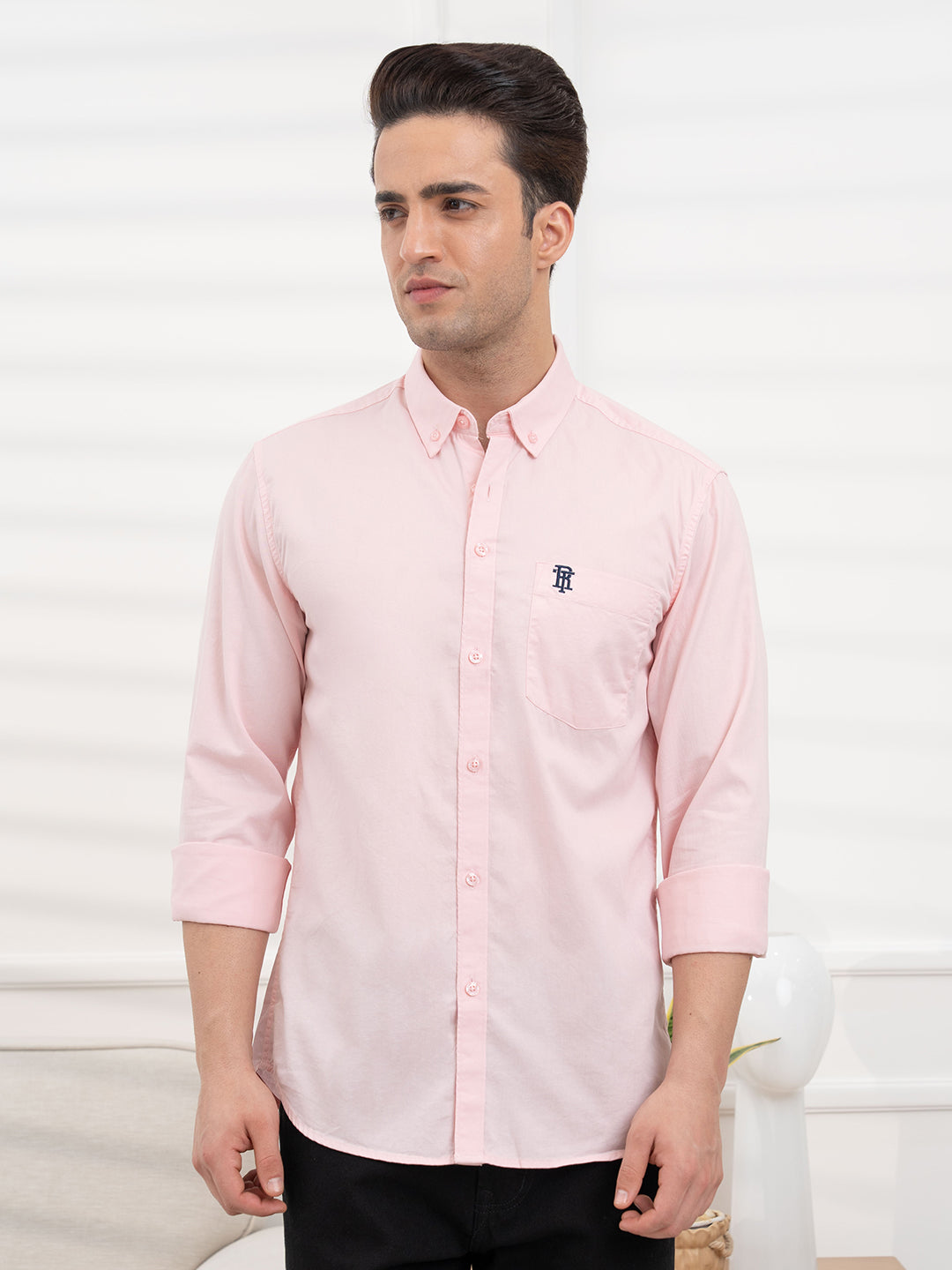 Mens Full Sleeve Solid Twill Shirt