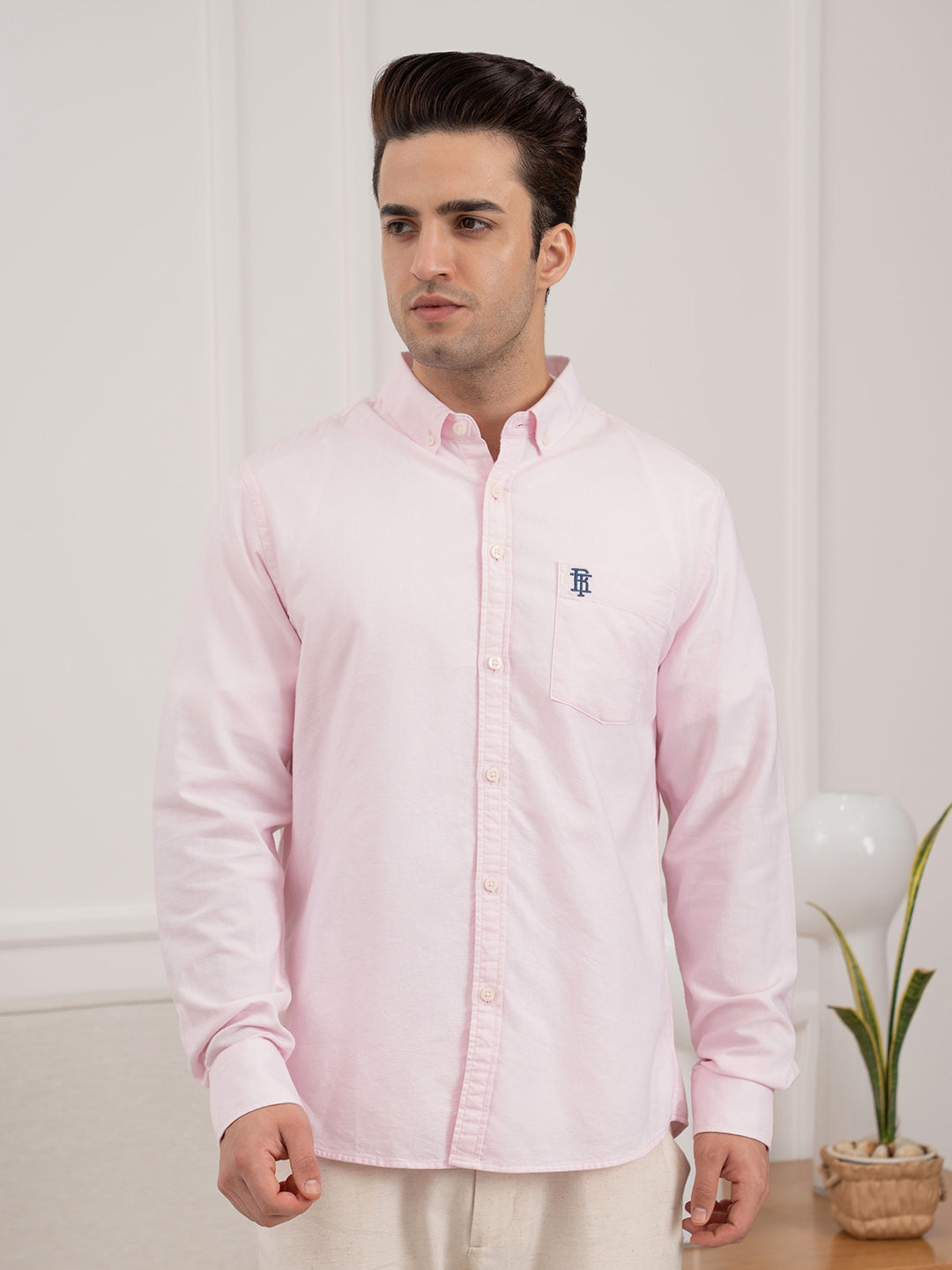 Men's Pink Oxford Shirt | Refined Cotton Comfort