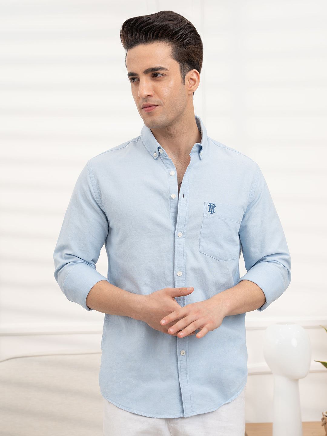 Men's Sky Blue Oxford Shirt | Refined Everyday Classic