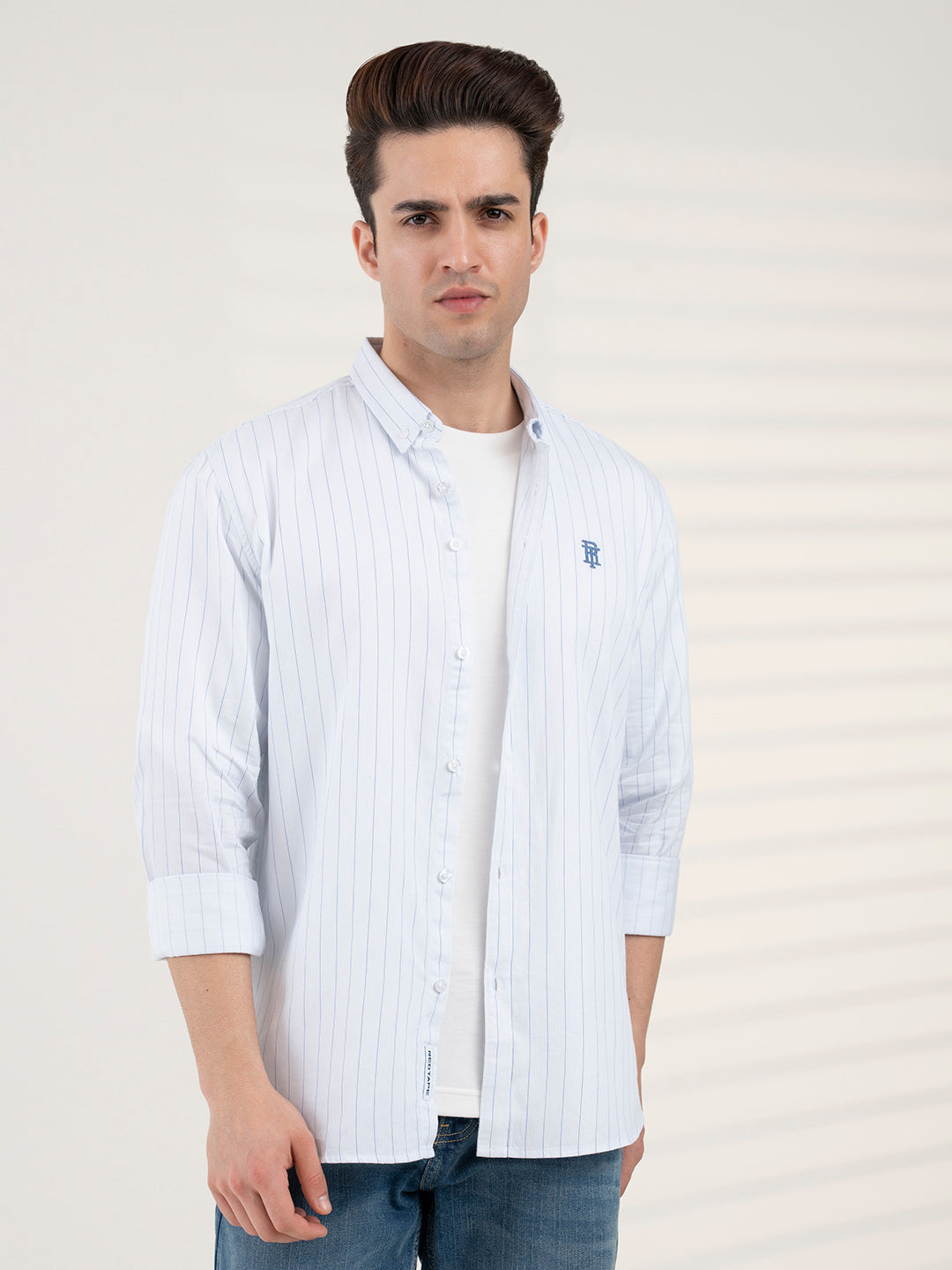 Men's Dobby Stripe Shirt | Everyday Smart Casual Look