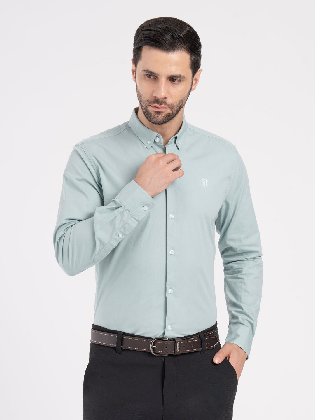 Mens Full Sleeve Poplin Solid Shirt