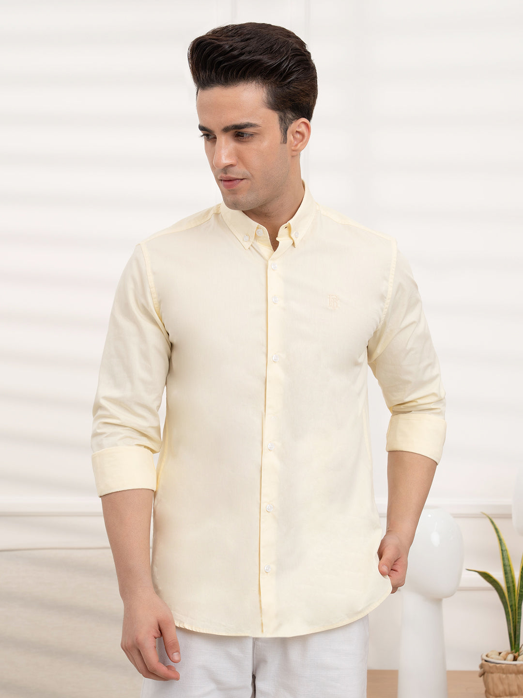 Mens Full Sleeve Poplin Solid Shirt