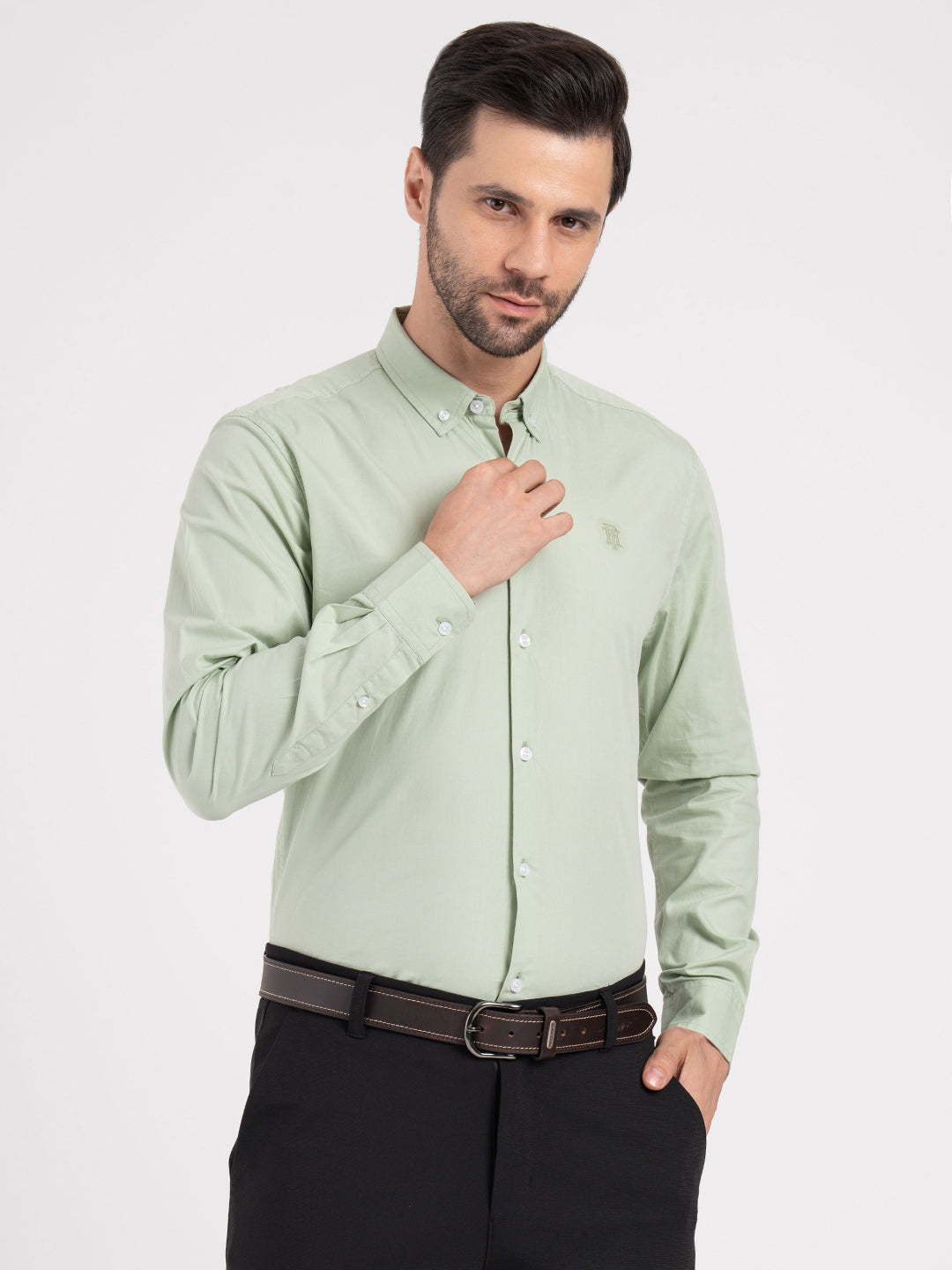 Mens Full Sleeve Poplin Solid Shirt