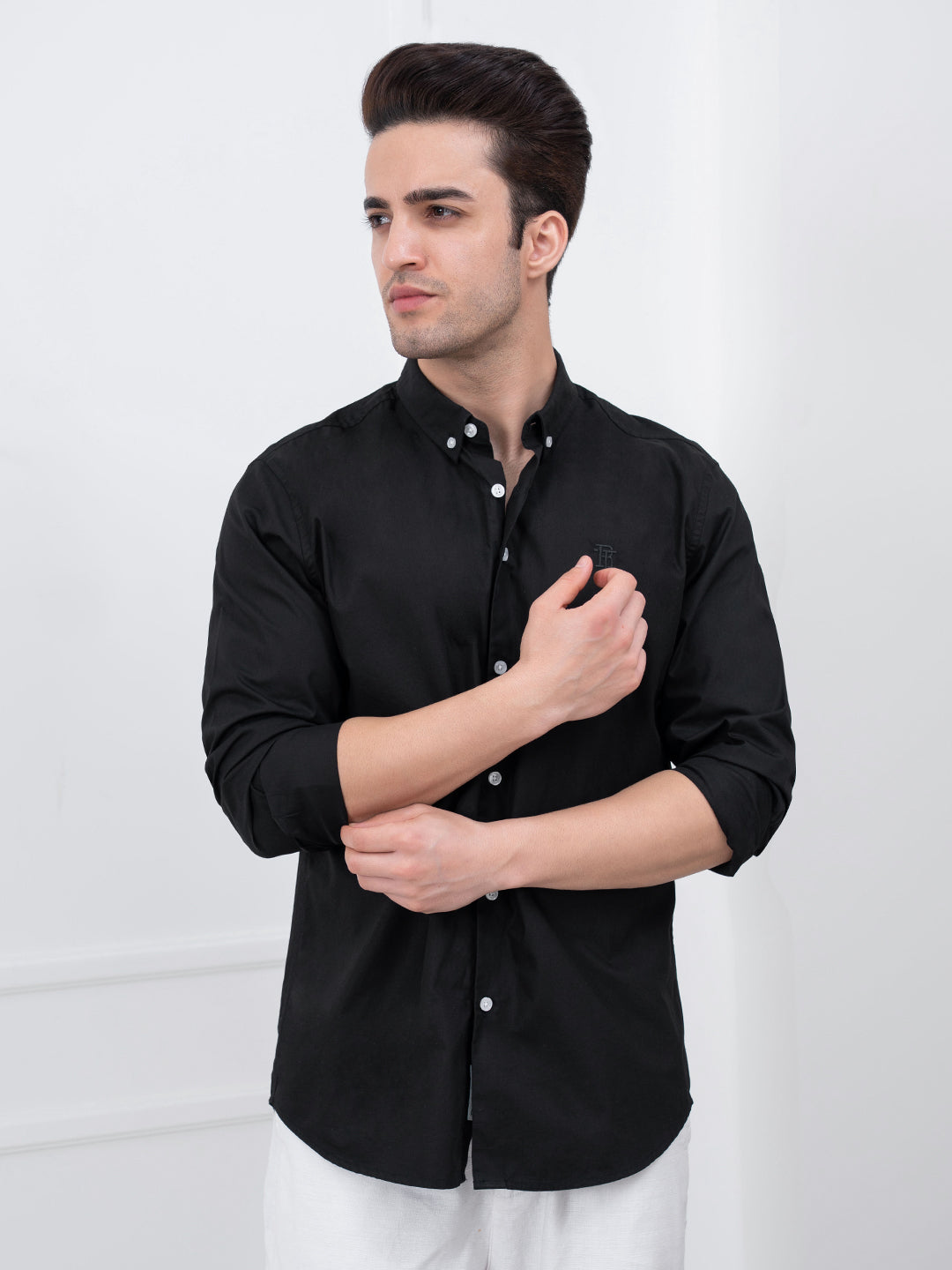 Mens Full Sleeve Poplin Solid Shirt