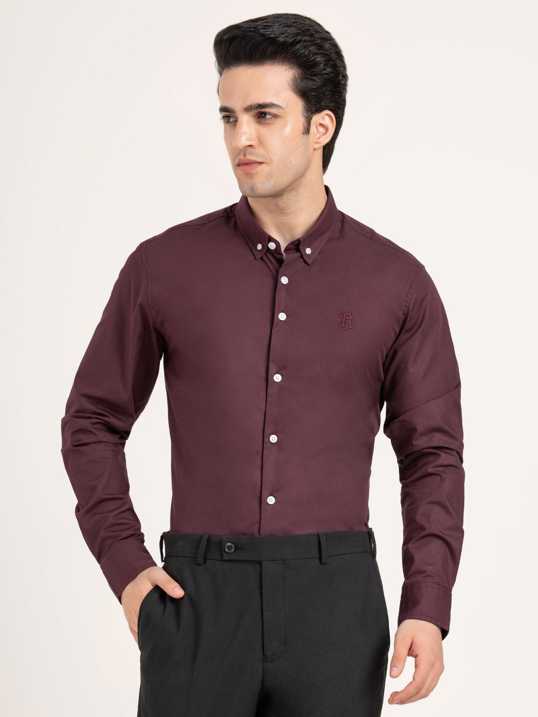 Mens Full Sleeve Poplin Solid Shirt