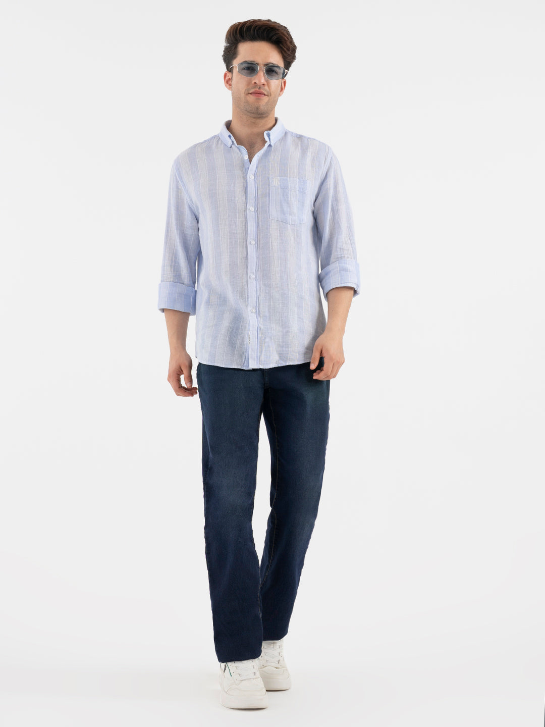 Red Tape Men's Blue Striped Shirt – Redtape