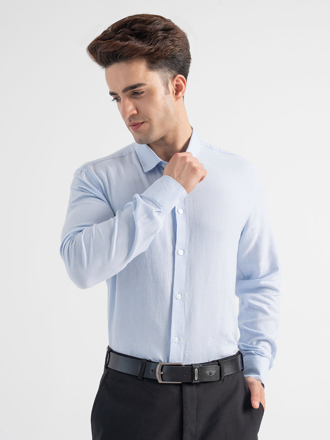 Dobby Blue Shirt for Men