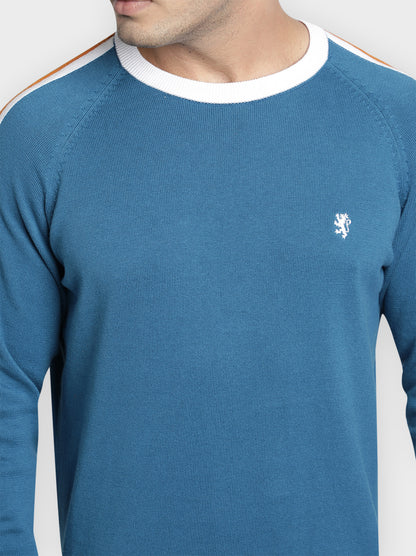 RedTape Mens Blue Cotton Sweater