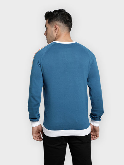 RedTape Mens Blue Cotton Sweater