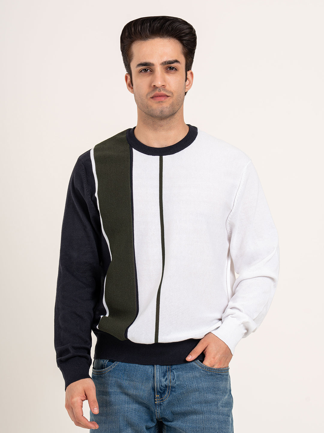 Off-White Men's Pullover Sweater for Winter