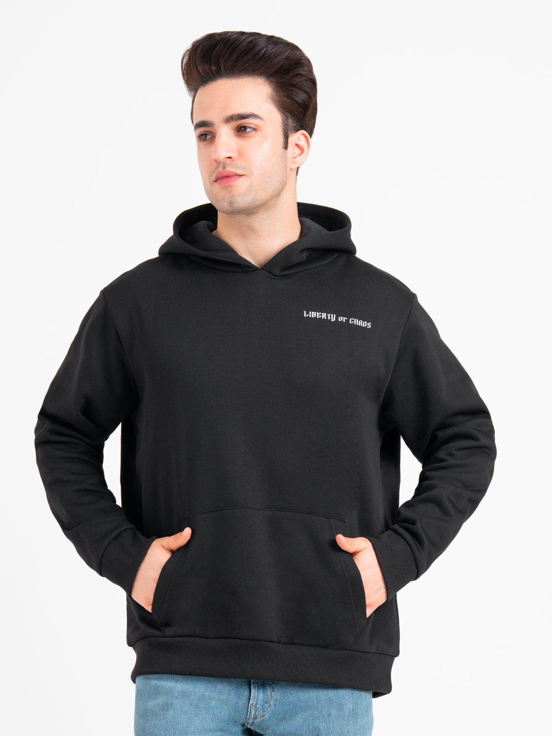 Winter Black Graphic Hoodie For Men | Winter-Ready Streetwear Style