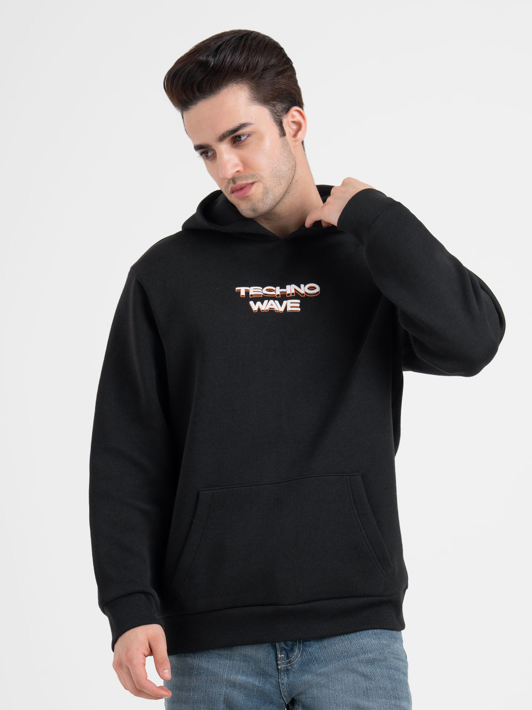Winter Black Graphic Hoodie For Men | Winter-Ready Streetwear Style