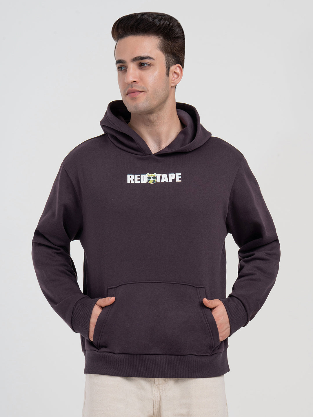 Deep Purple Graphic Winter Hoodie for Men | Casual Winter Comfort