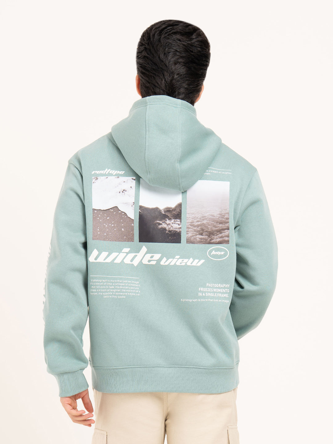 Men’s Pastel Green Graphic Hoodie  | Casual Winter Comfort