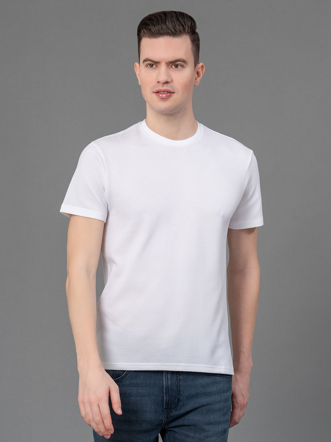 Red Tape Round Neck T-shirt for Men Durable Comfortable Redtape