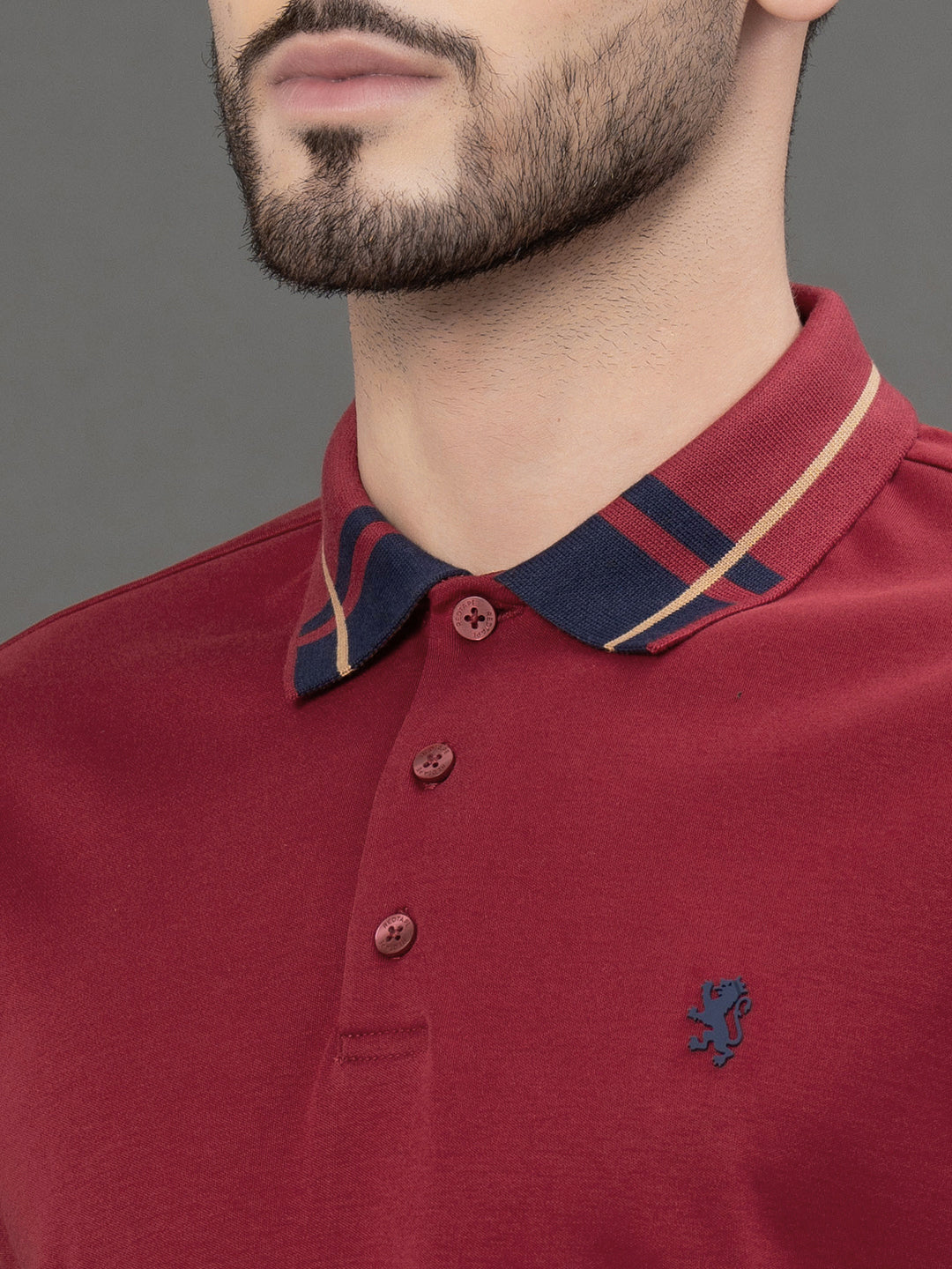 Jacquard Collar Polo T-Shirt for Men – Redtape