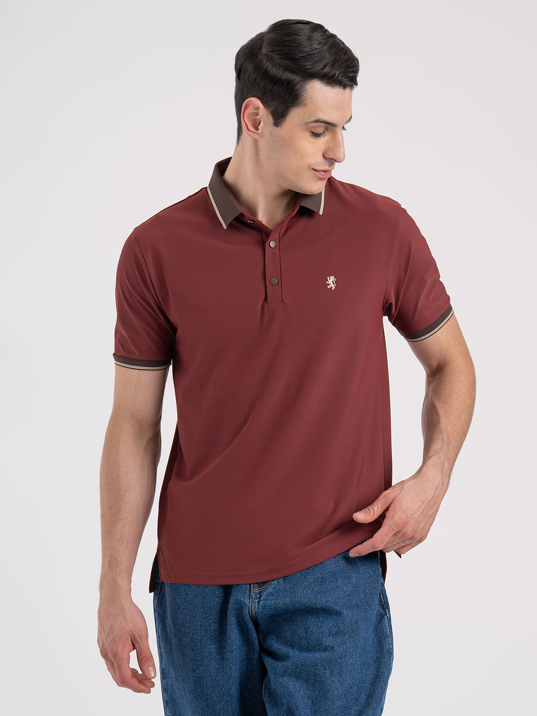Jacquard Collar Polo T-Shirt for Men | Redtape