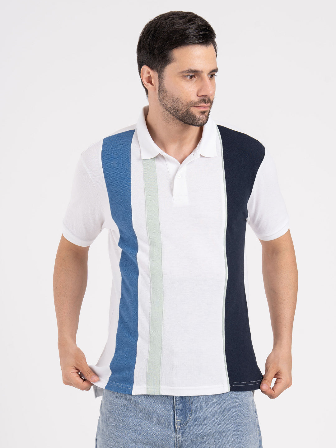 Mens Cut & Sew Polo T-Shirt