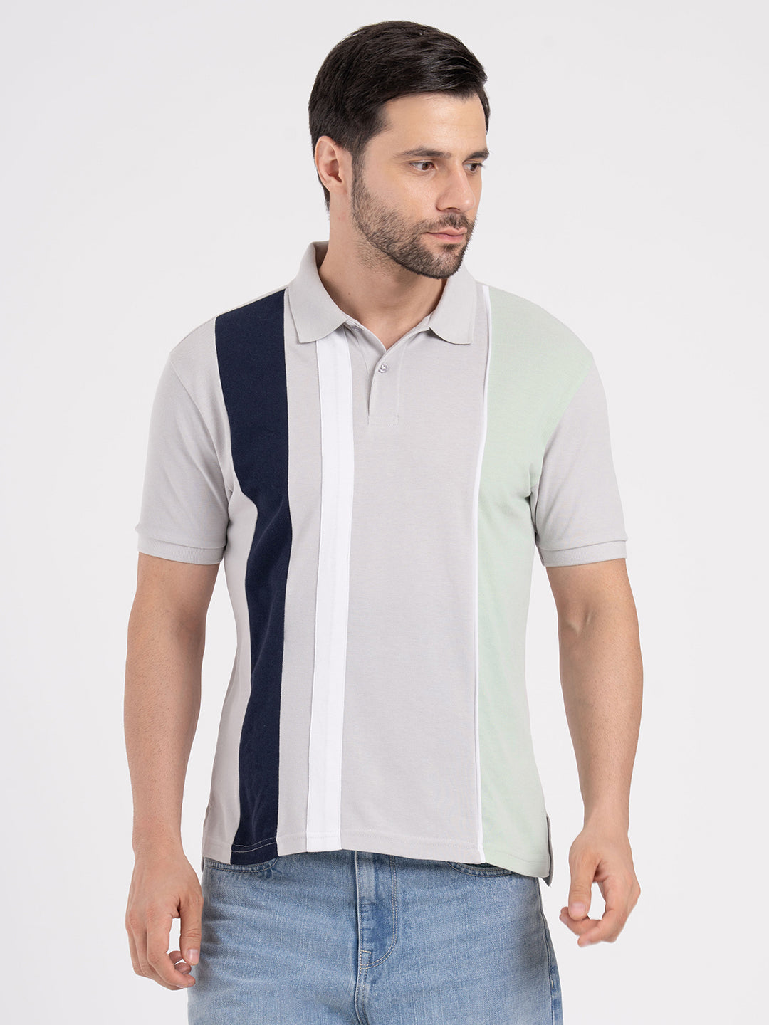 Mens Cut & Sew Polo T-Shirt
