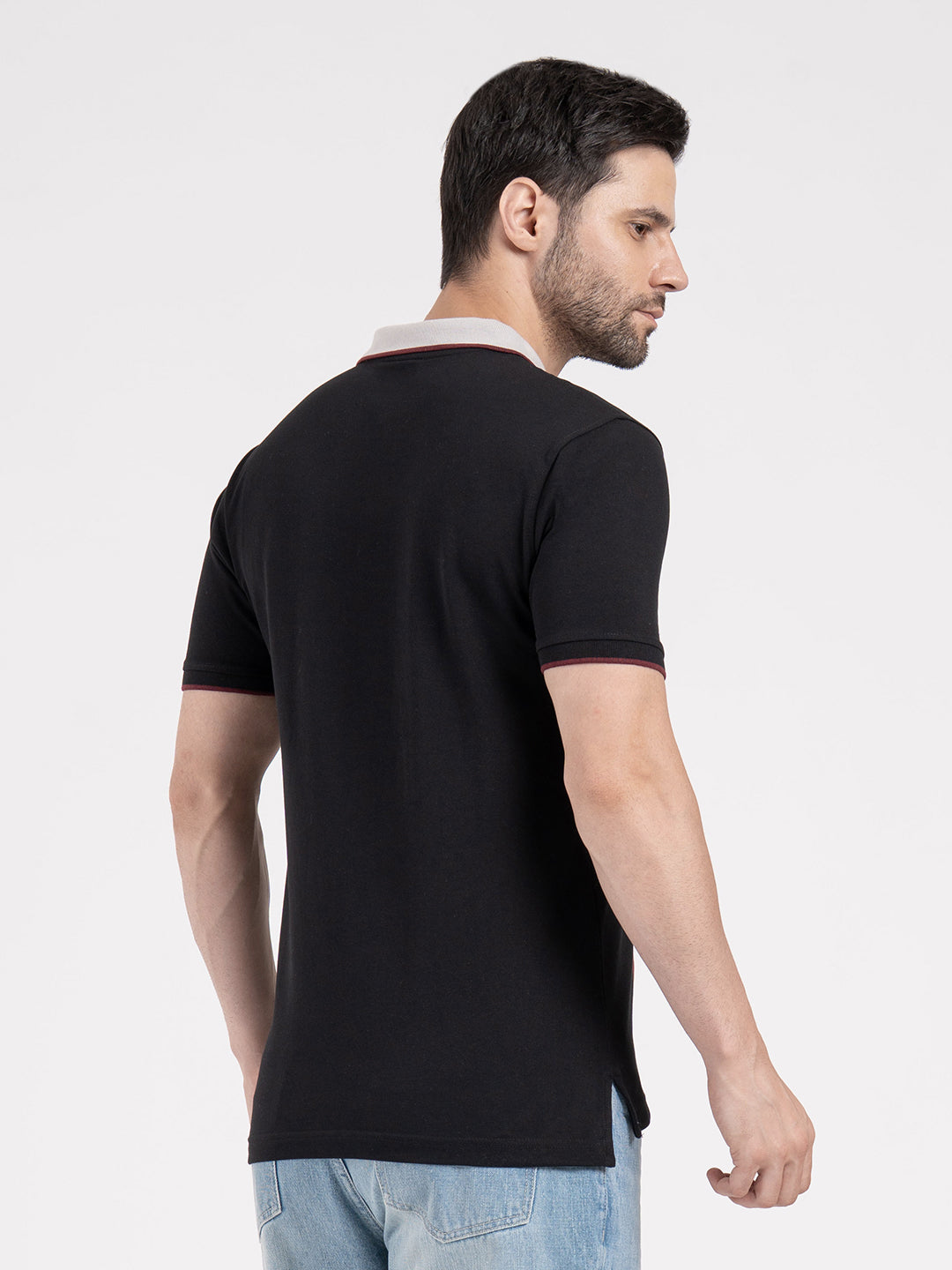 Red Tape Mens Cut & Sew Polo T-Shirt | Regular Fit Casual Striped