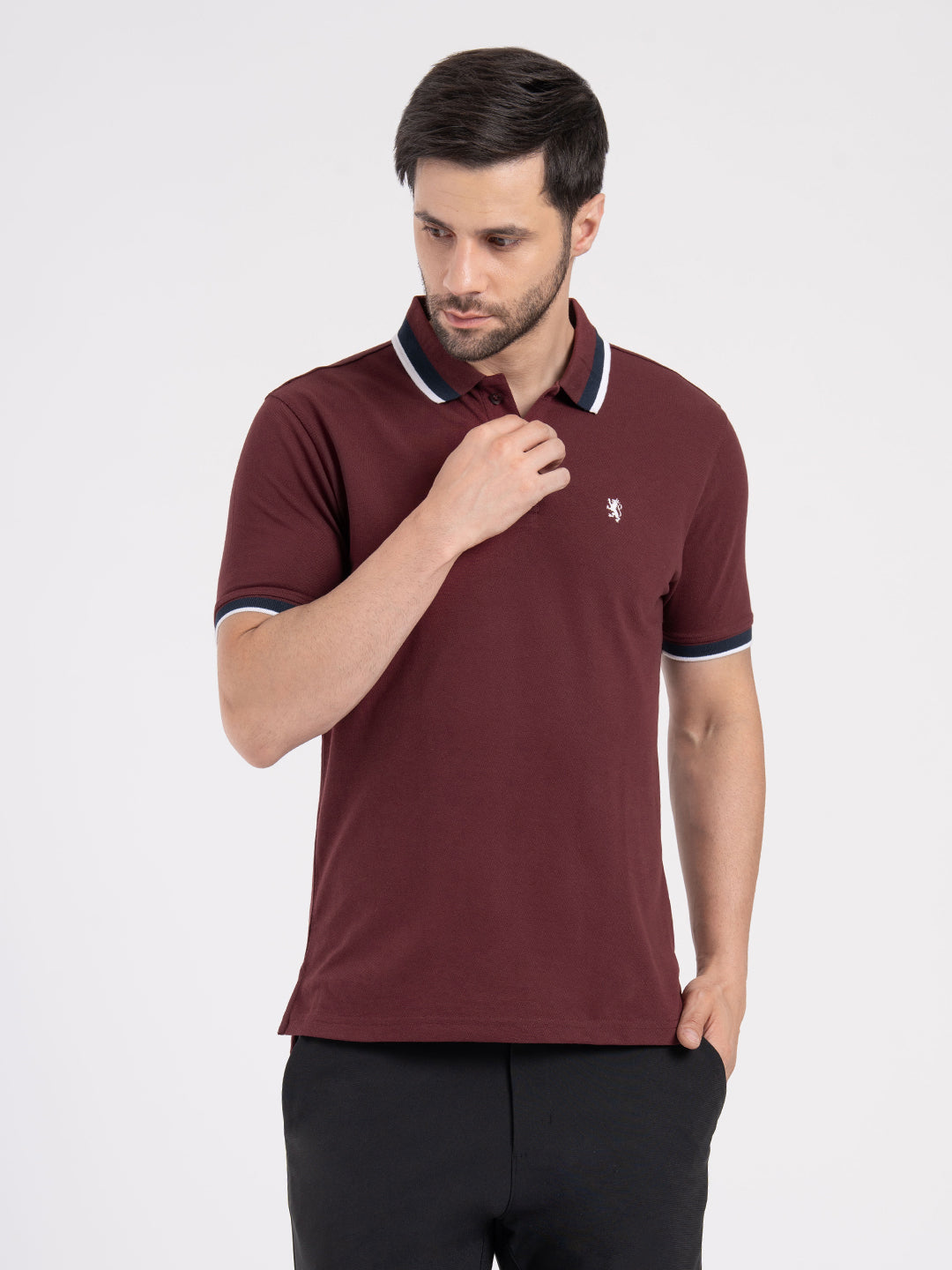 Mens Two Tone Tipping Polo T-Shirt