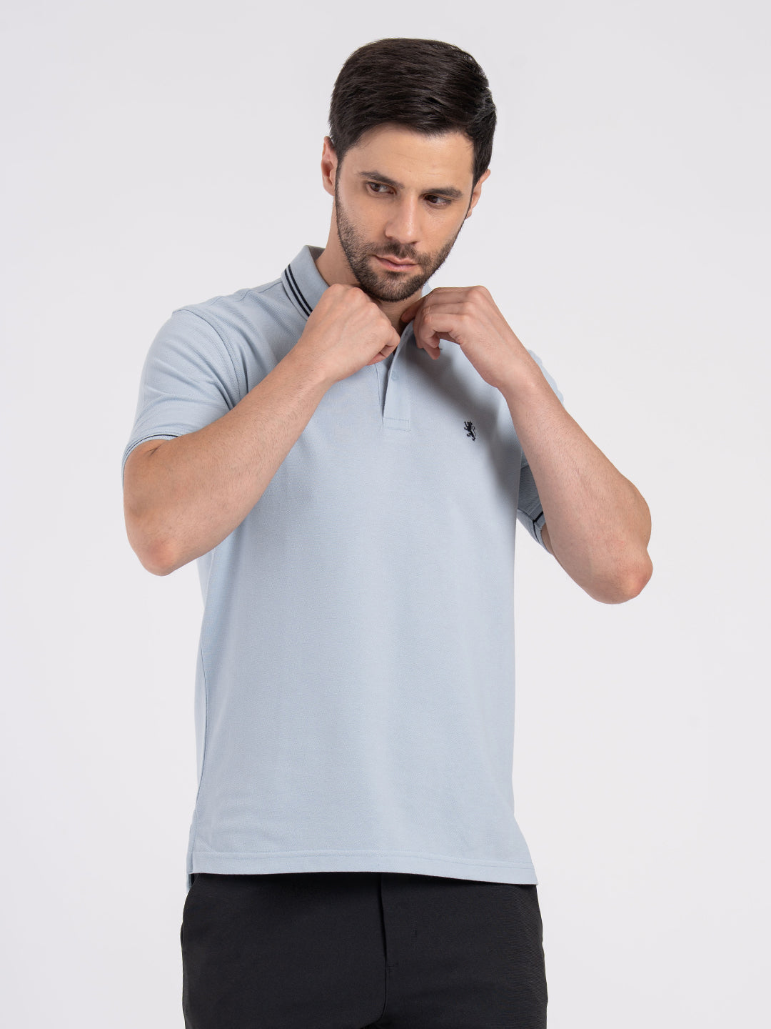 Mens Single Tone Tipping Polo T-Shirt